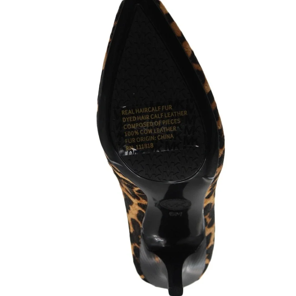 Michael Michael Kors Dorothy Flex Leopard Calf Hair Pumps Heels Brown Black 6M